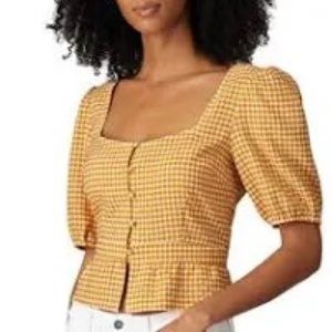 BB Dakota Yellow Gingham Top